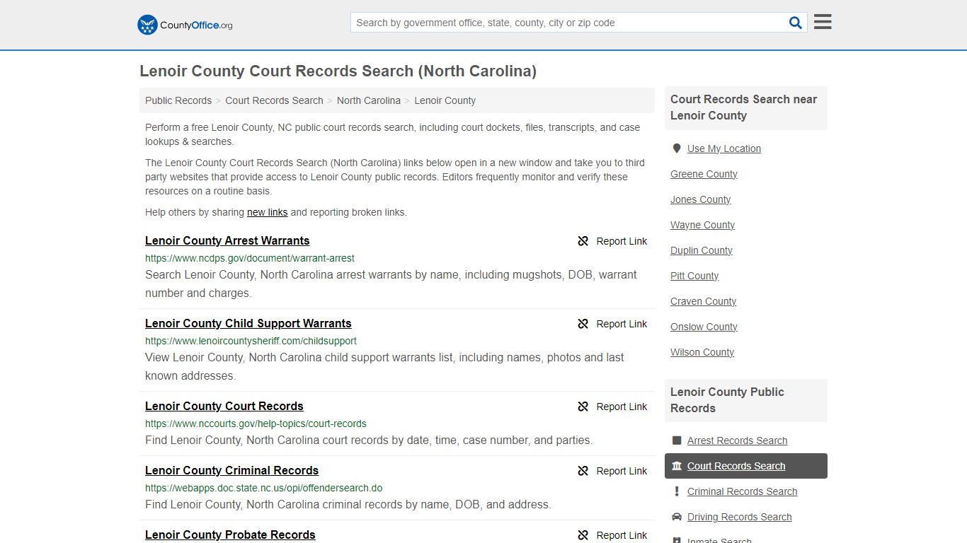 Lenoir County Court Records Search (North Carolina) - County Office